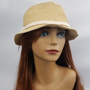 Old Navy Woven Paper Hat With Nautical Rope Sz SM